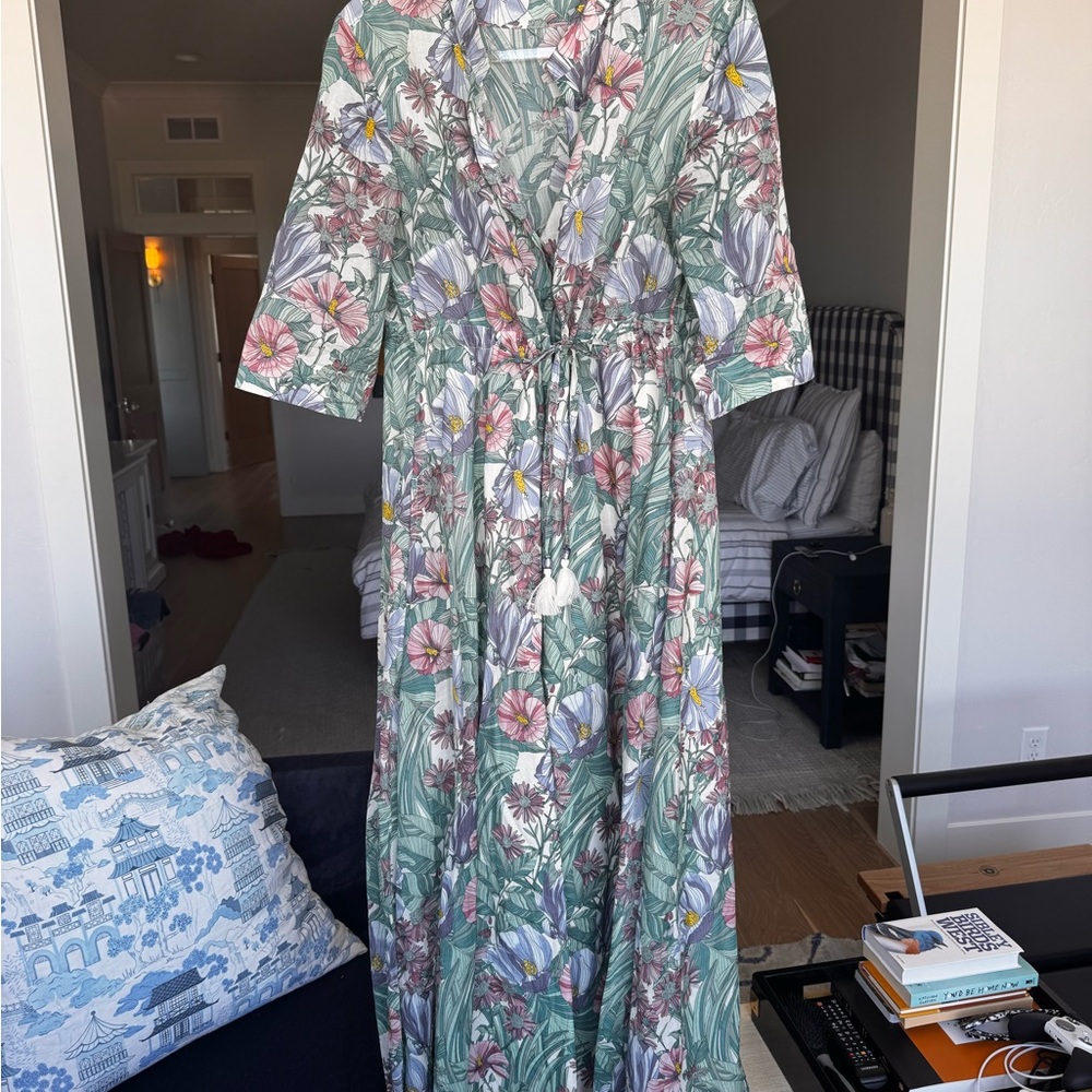 Tory Burch Floral Dress with Tie Waist
